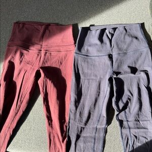 Lululemon Align Leggings - Maroon and Navy